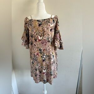 Floral Ruffle Sleeve Dress